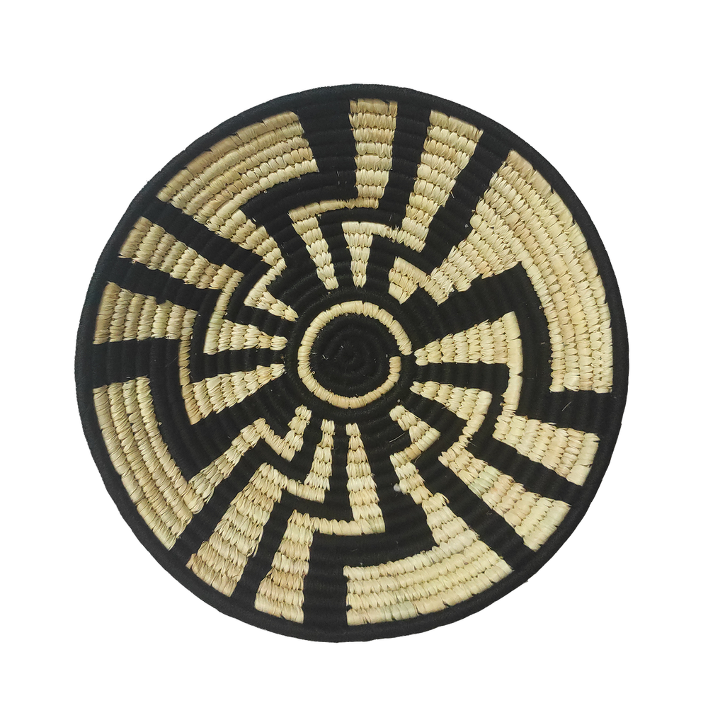 Round Indian Handicraft Sabai Grass and Palm Leaf Natural Wall Plate, For Decoration, Size: 12