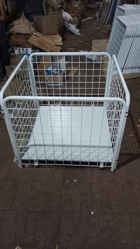 Metal Steel White Wire Dump Bin, Height Feet: 2.5 Feet, Size: 750 X 500 X 750