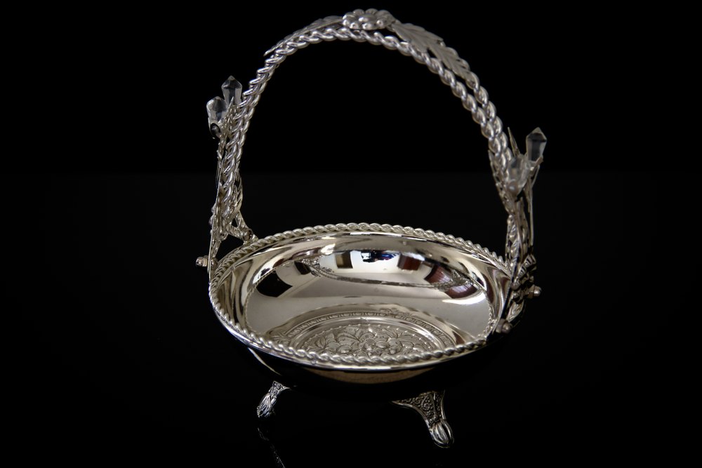 Silver Plated Flower Basket