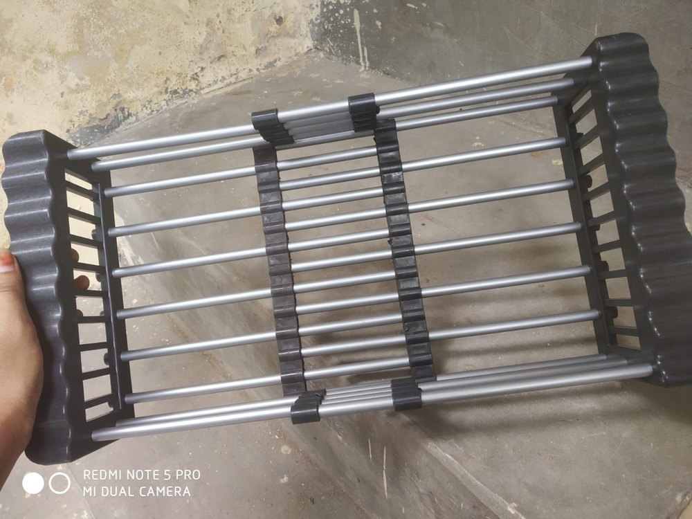 Silver Pvc Plastic Drain Basket, Fruit Drain Basket For Kitchen, Size: Universal