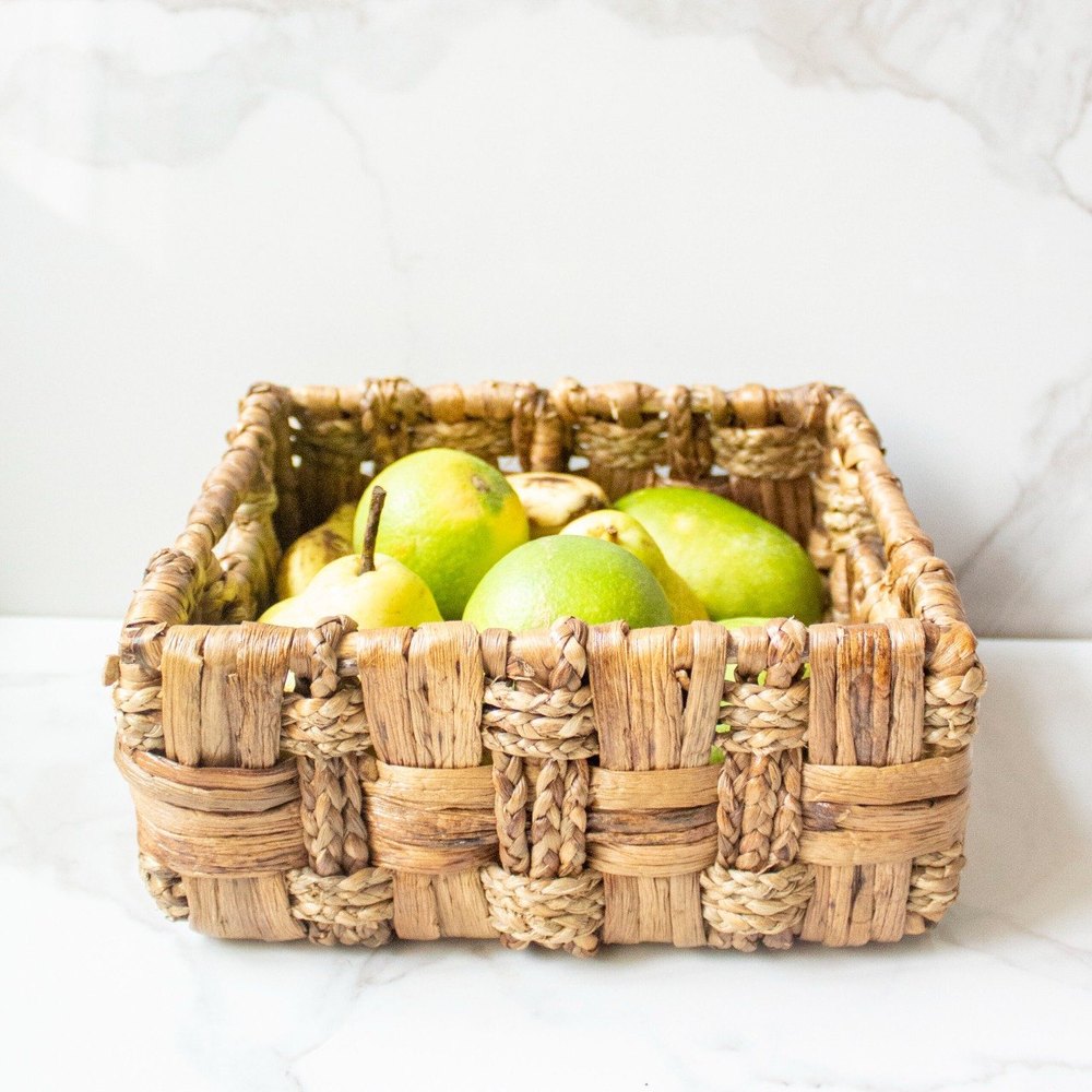 Brown Kauna Grass Woven Basket, For Household, Size: 8 X 8 X 4
