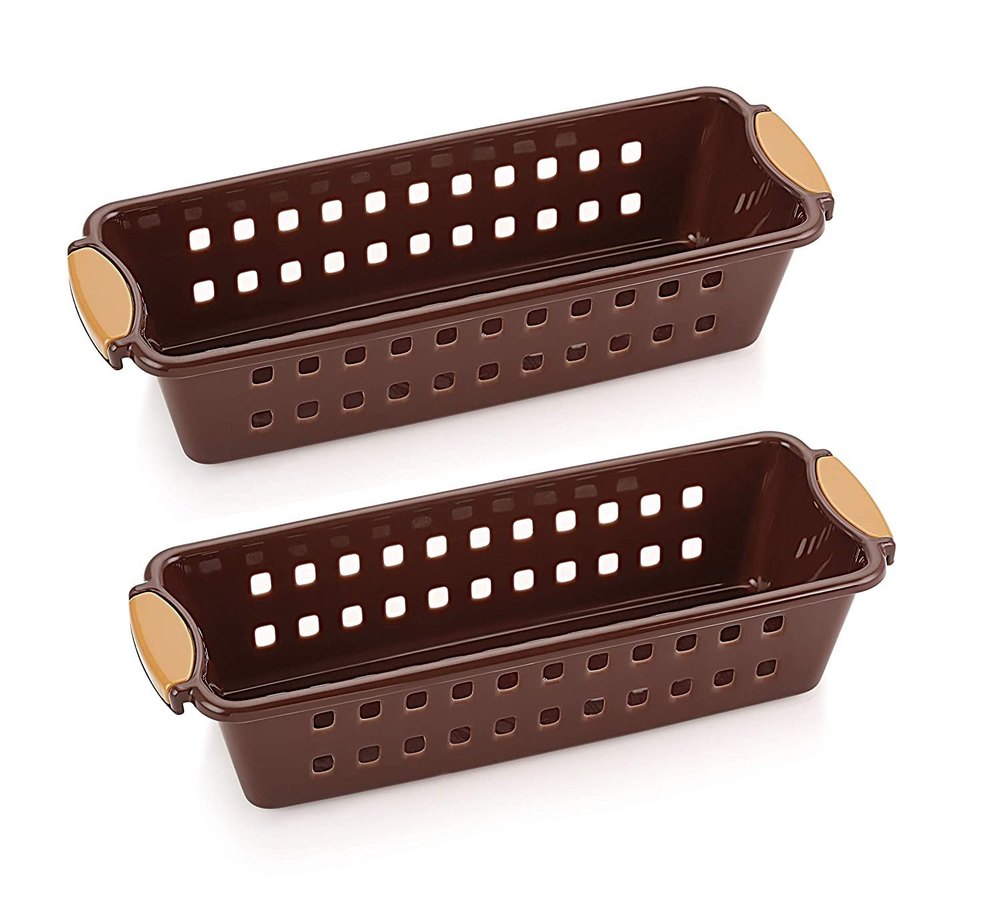 HARIDAAN ENTERPRISE Multicolor Plastic Fridge/Kitchen Food Storage Organizer Basket Rack ( SMALL), Size: Standard