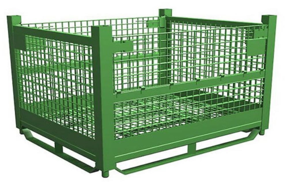 Powder Coat Mild Steel Industrial Mesh Wire Bin, Size/Dimension: 2x3x2.5 Ft ( L X W X H ), Load Capacity: 400 kg