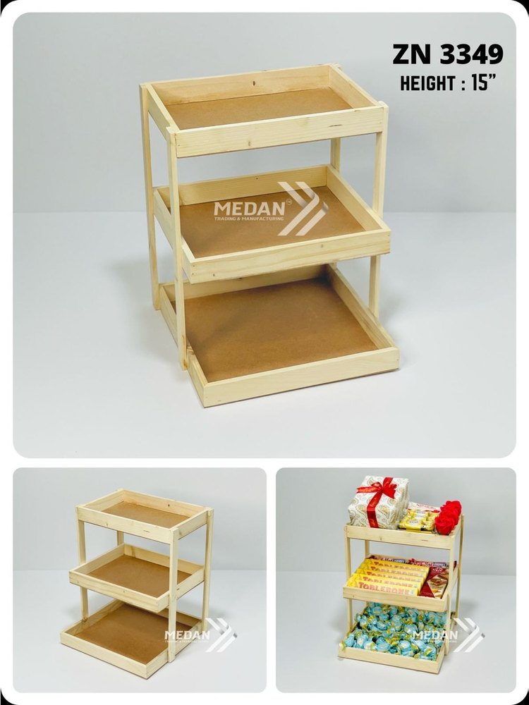 1 yellow 3 Step Gift Packing / Display Hamper Pinewood