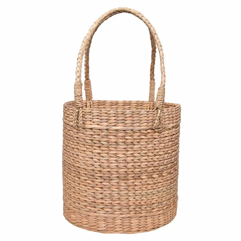 Brown Large Laundry Basket with Handle - Dry Grass Natural, For Home, Size: 42 X 42 X 55 Centimeters