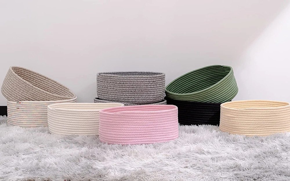 Cotton Shelf Baskets For Home, Size: Medium