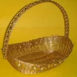 Golden Metal Basket ( BK - RFH - 18 )