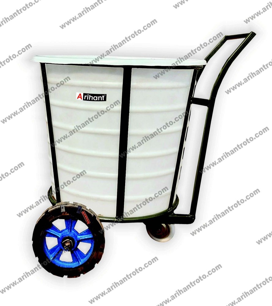 Arihant 100cm Plastic Laundry Hamper, Two Wheel With One Castor