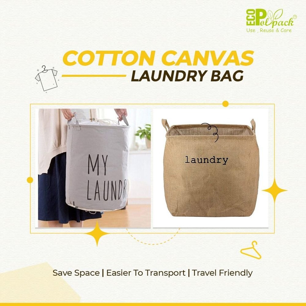 Cotton Canvas Printed Laundry Basket, For Household, Size: Large