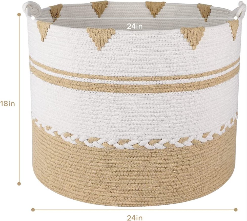 Cotton Laundry Basket, For Home, Size: 15*13 Inch
