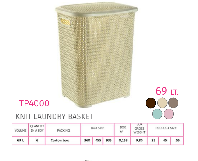 Virgin Plastic Knit Laundry Basket