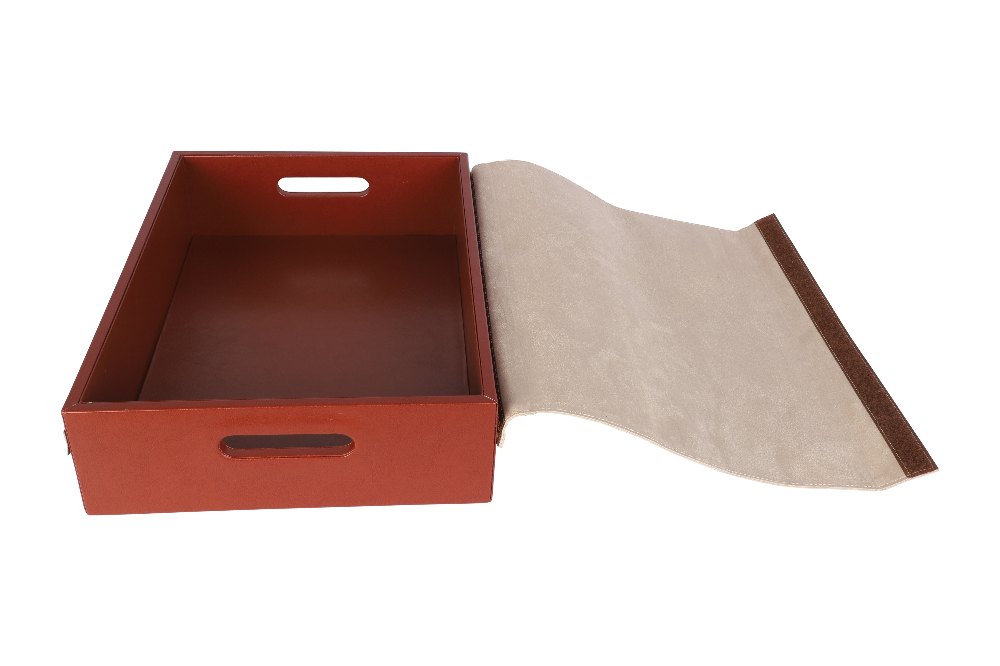 Brown Leatherette Laundry Return Box for Hotels