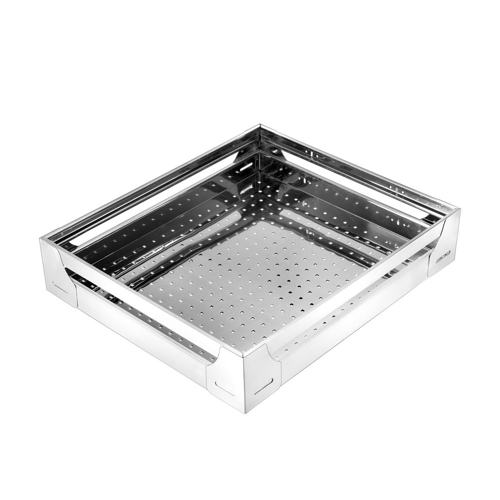 Rectangular Stainless Steel Kitchen Basket, Size/Dimension: 19x20x4inch