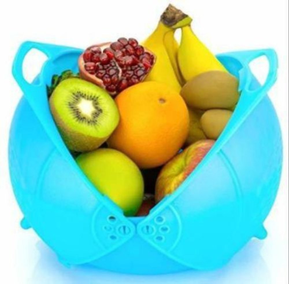 Blue Plastic Fruit Basket, For Home