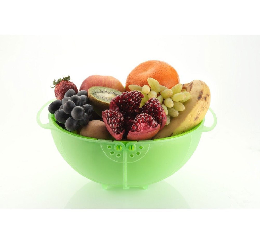 Green Plastic Fruit Basket, For Home, Size: 11 Inch