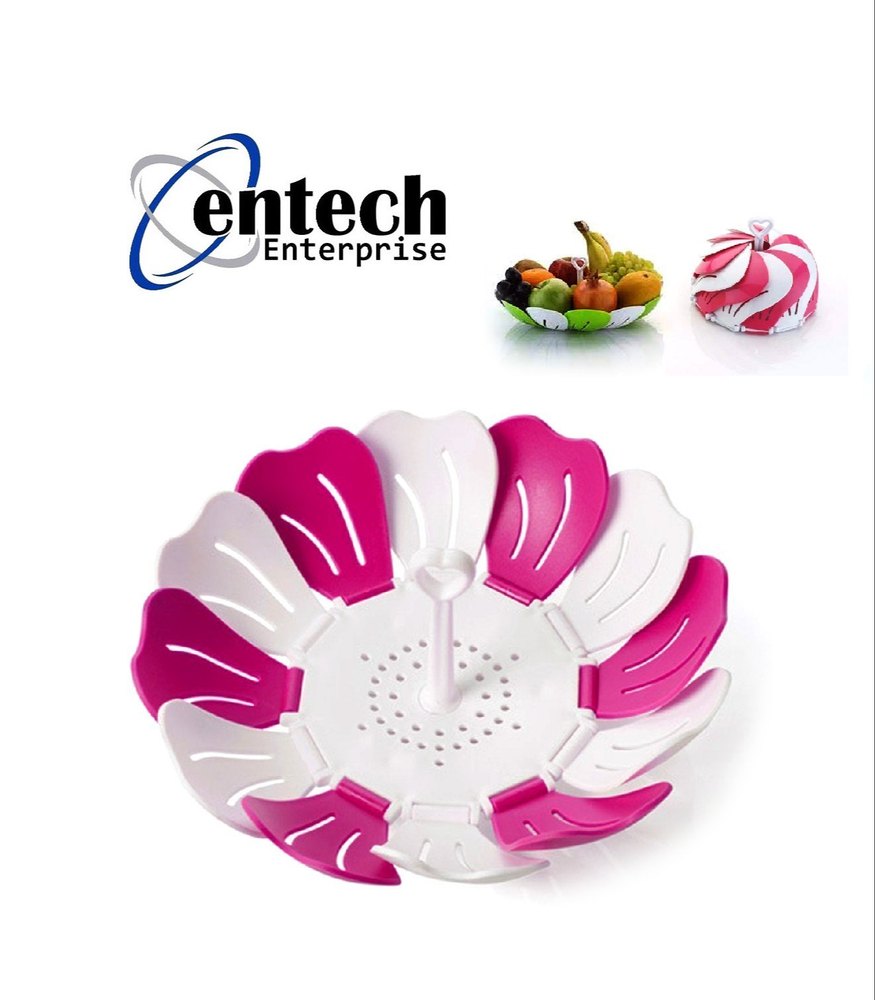 Multicolor Plastic Lotus shape fruit and vegetable basket, For Home