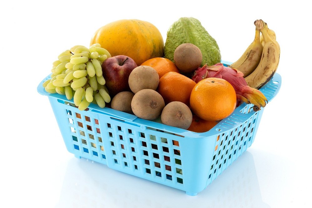 Blue Plastic Foldable Fruit Basket, For kitchen, Size: 31x48x15