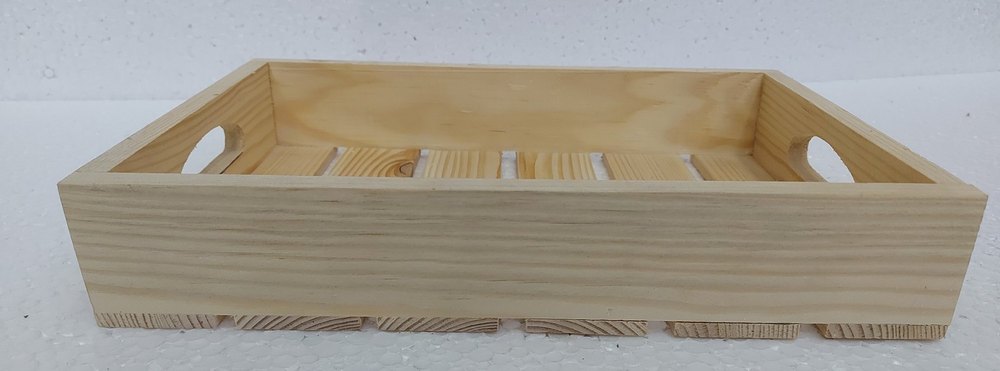 Natural Finish Rectangular wood gift tray, For Event, Size: 8x12x2