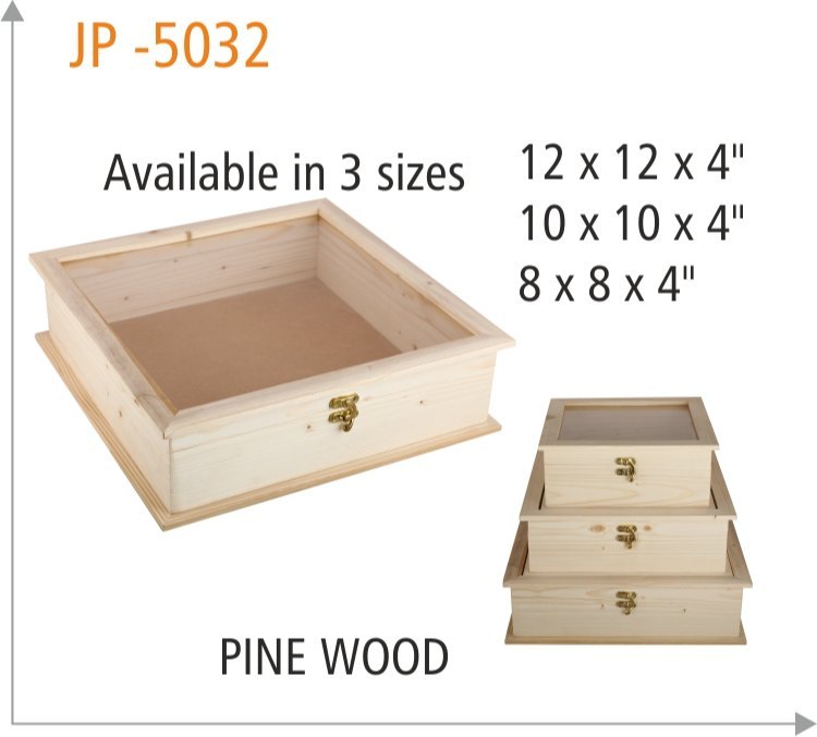 Smooth Natural Pine Wood Trays And Basket JP-5032, For Event, Size: 8x8x4