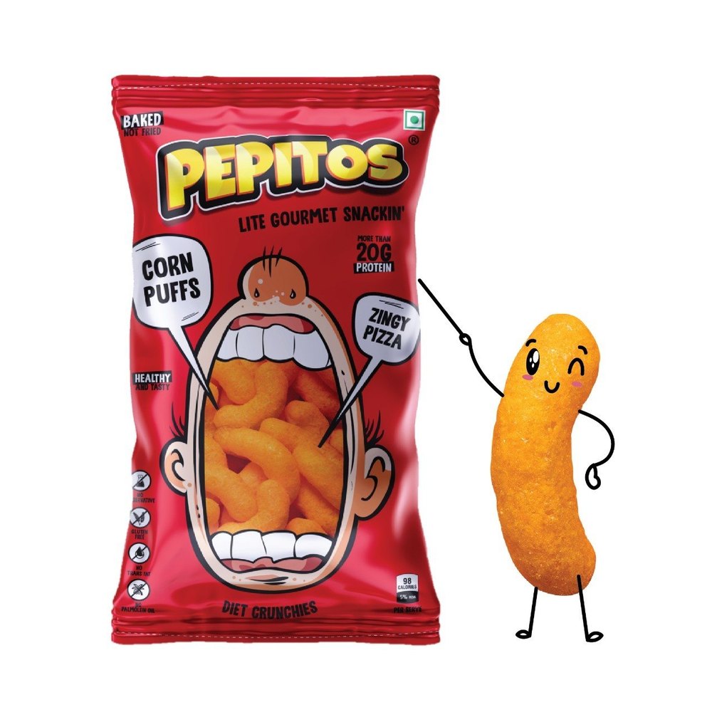 Pepitos Corn Puffs Zingy Pizza, Packaging Size: 150g