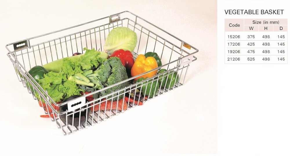 Stainless Steel Rectangular Vegetable Basket for Home