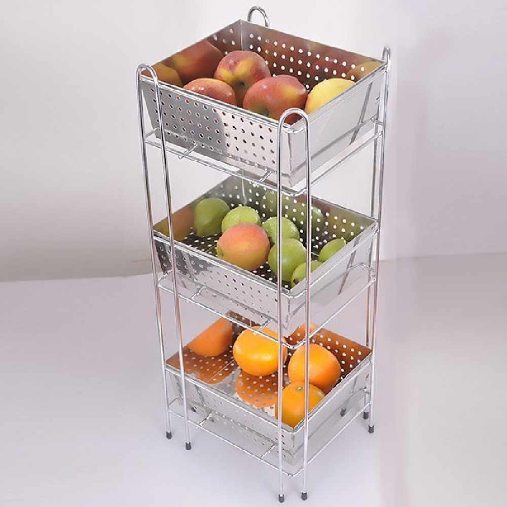 Stainless Steel SS Square Fruit Basket, For Kitchen