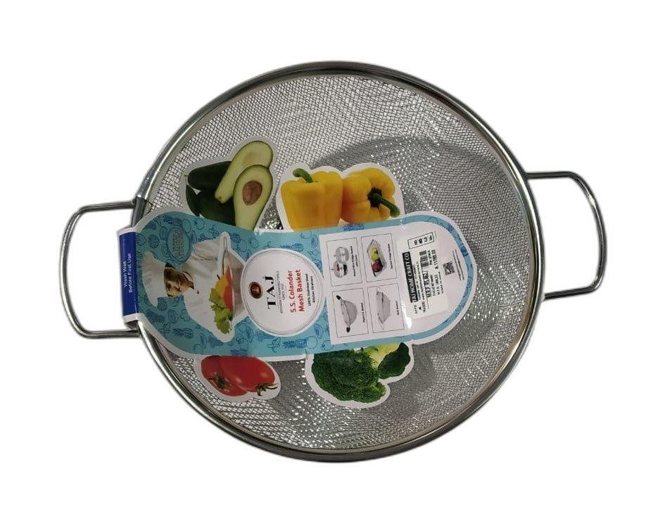 Round Stainless Steel Kitchen Mesh Colander Fruit Basket, For Home, Capacity: 2.5kg