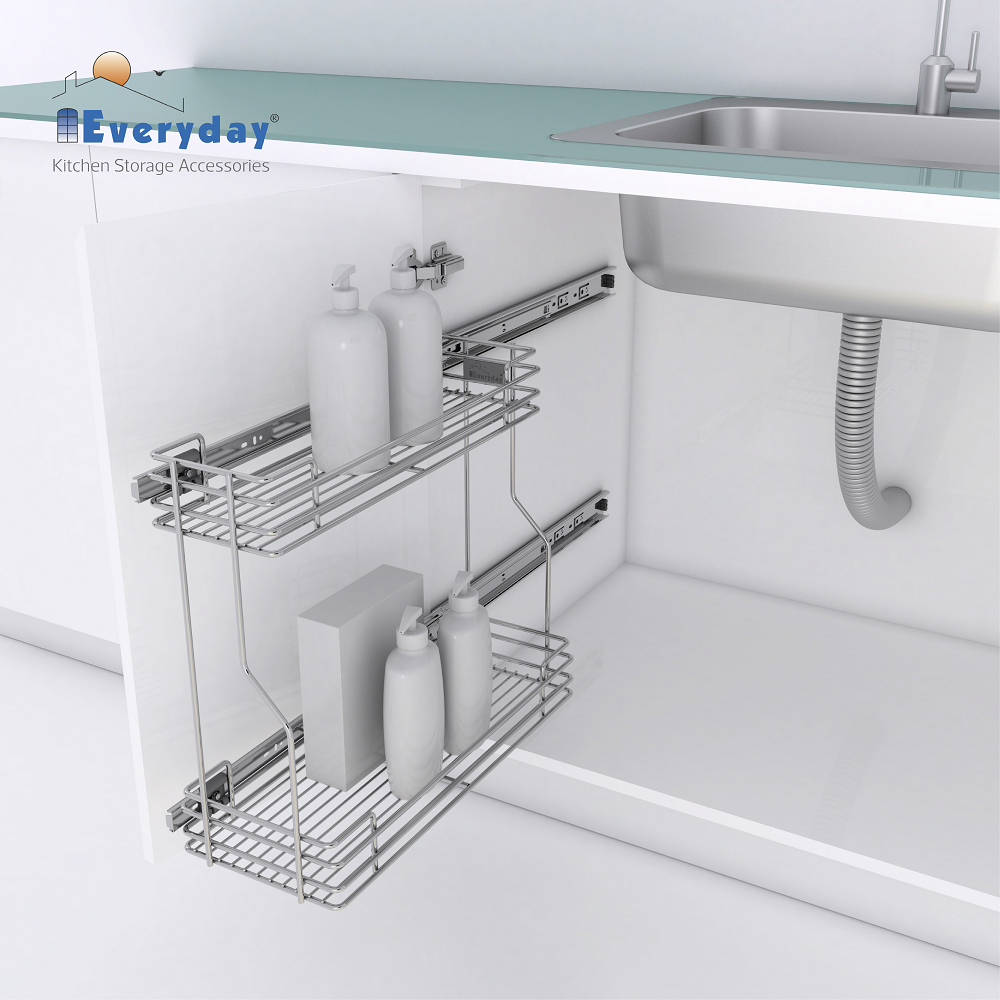 Stainless Steel Wire Base Under Sink Pull Out