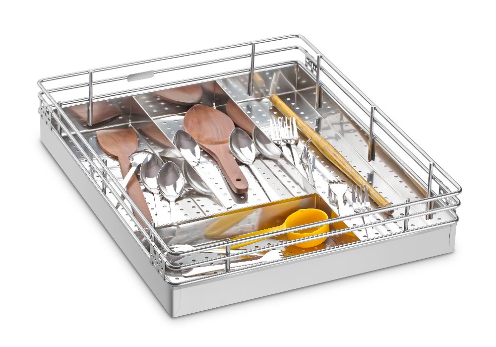 Ss Perforated Cutlery Basket, Size: 15*20*4 Inches