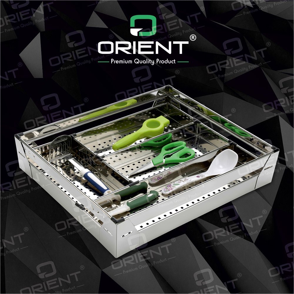 Stainless Steel Full Sheet Cutlery Basket, For Hotel/Restaurant, Rectangular