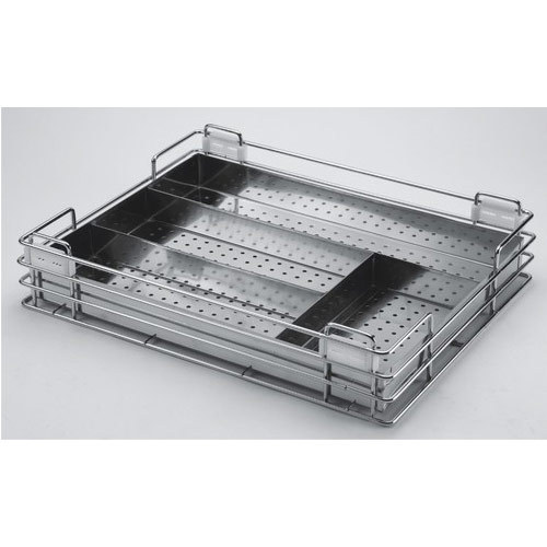 Steel Grey Perforated Cutlery Basket, For Kitchen
