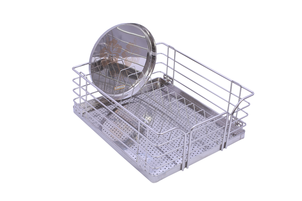 Stainless Steel Perforated Thali Basket (8mm), For Kitchen, Rectangular