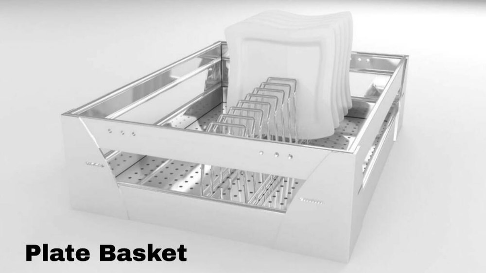 Rectangular SS Plate Basket, For Kitchen, Size: 22x18x6 Inch