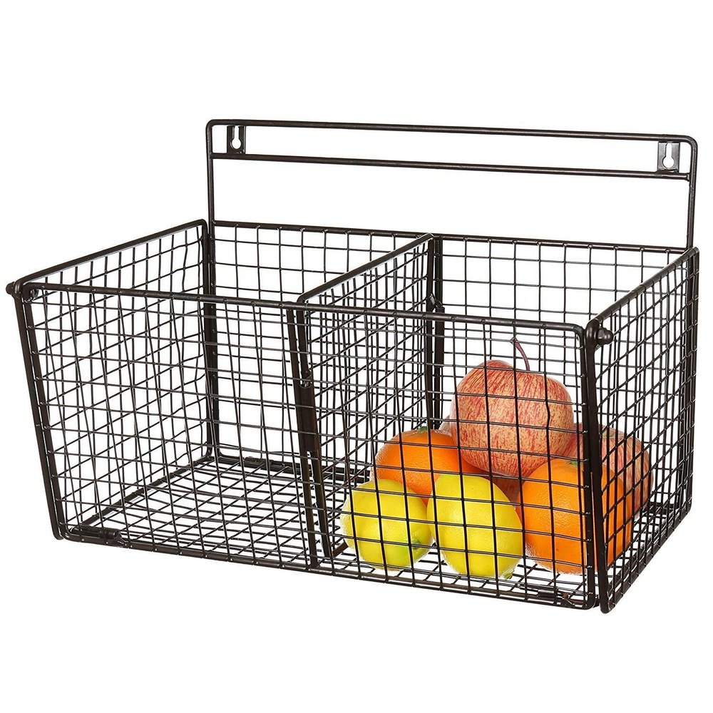 Iron Powder Coated Kitchen Storage Wire Basket, Rectangular, Size: 12x6x8 Inch