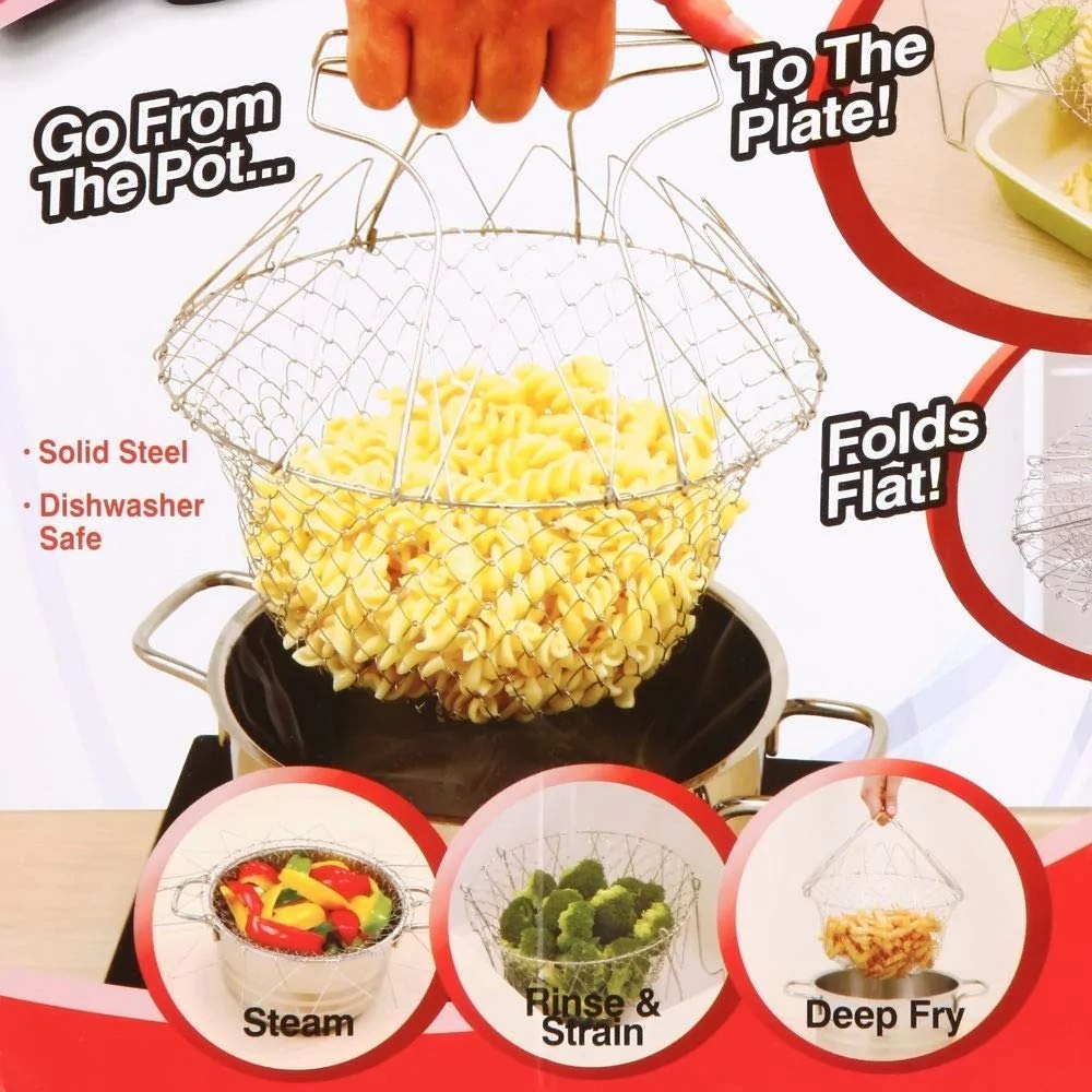 Stainless Steel Silver Chef Basket For Kitchen, For Hotel/Restaurant, Circular