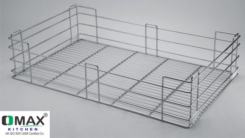 Stainless Steel Modular Kitchen Basket, For Home, Rectangular