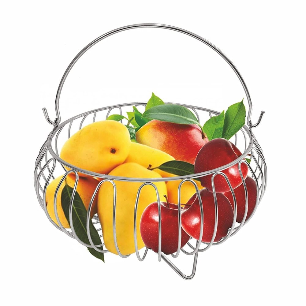 Metal Silver Fruit Basket, For Restaurant
