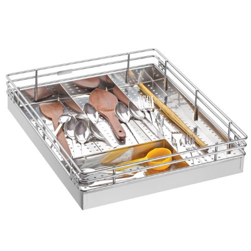 Stainless Steel 6 mm Wire Sheet Cutlery Basket, For Hotel/Restaurant, Chrome