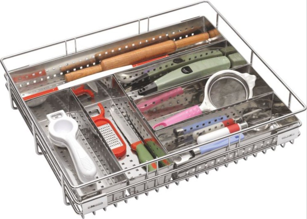 Ss Perforated Cutlery Basket, Size: 15x20x4 Inch
