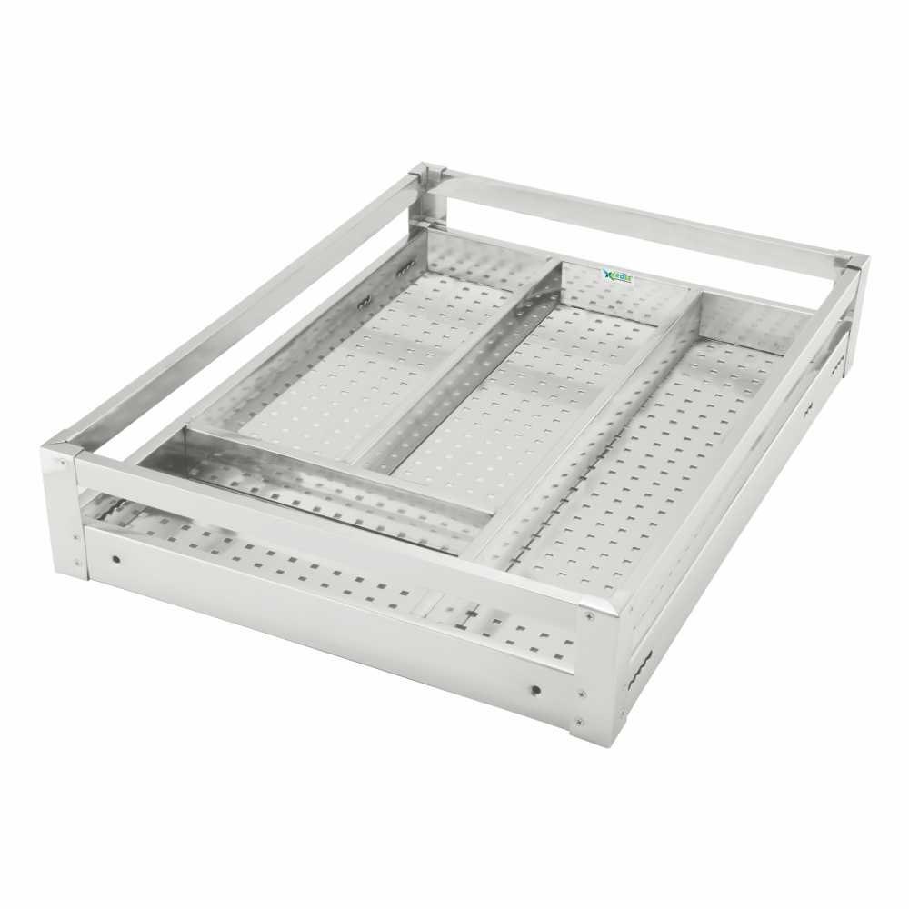 Silver Stainless Steel Cutlery Basket, For Storage Purpose