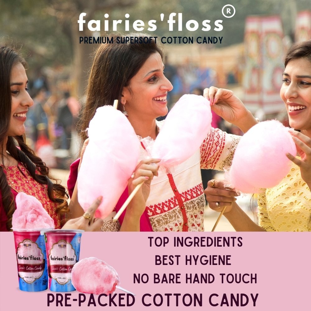 Yellow Round Cotton Candy Fairies Floss Tangy Lemon Six Months Best Before, Packaging Type: Packet
