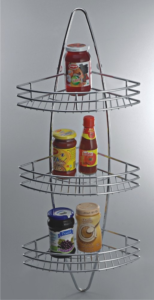 Stainless Steel Nickel Chrome Utility Corner Shelf