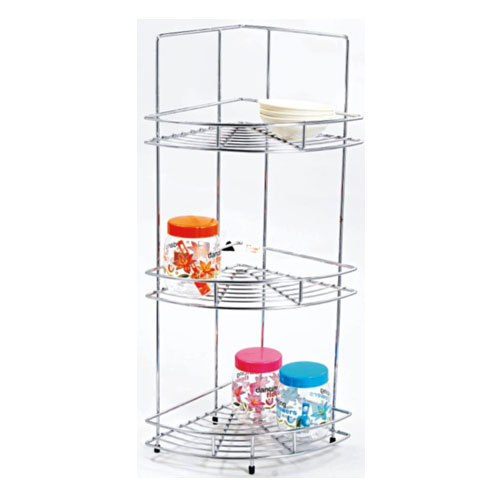 Silver Stainless Steel Triple Corner