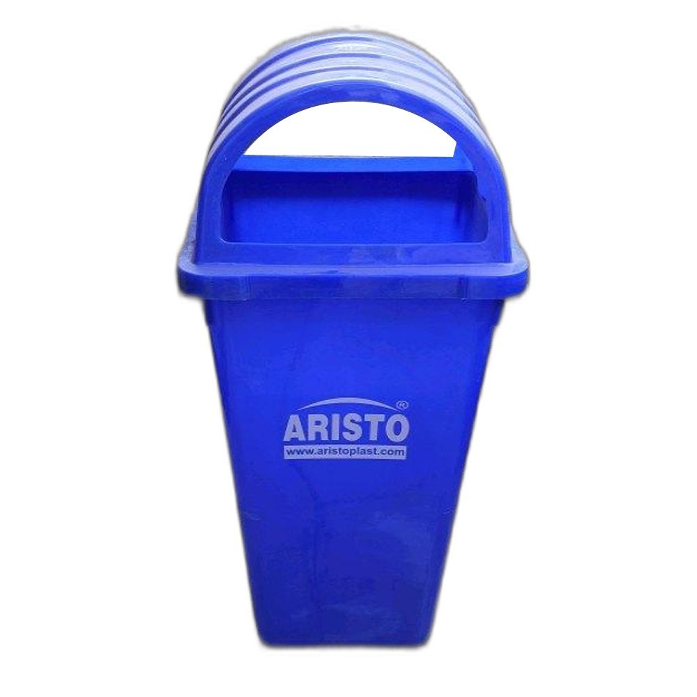 Blue Standing Aristo Square Dome Garbage Waste Dustbin, For Outdoor