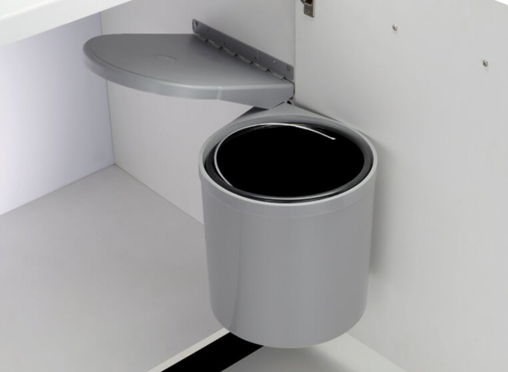 Grey Open Top Under Sink PVC Waste Bin 10 Ltr, For Home