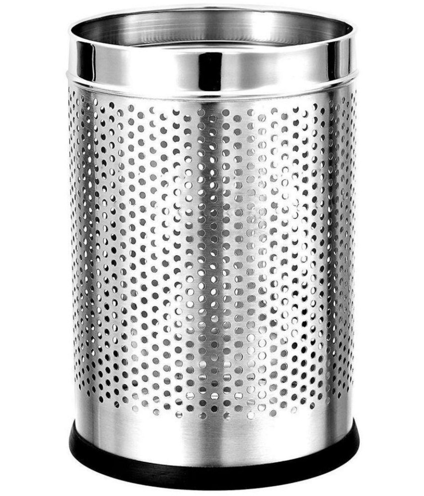Open Top Silver Stainless Steel Dustbin, Material Grade: SS 202, Size: 7*10 /8*12 /10*14inch