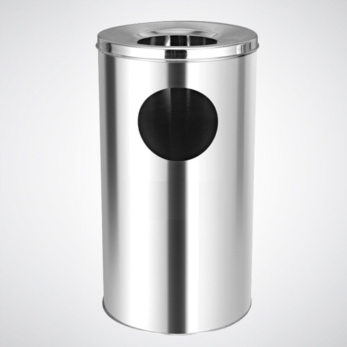 Stainless Steel Silver Ash Can Bin, 30.2 X 65.5 Cm