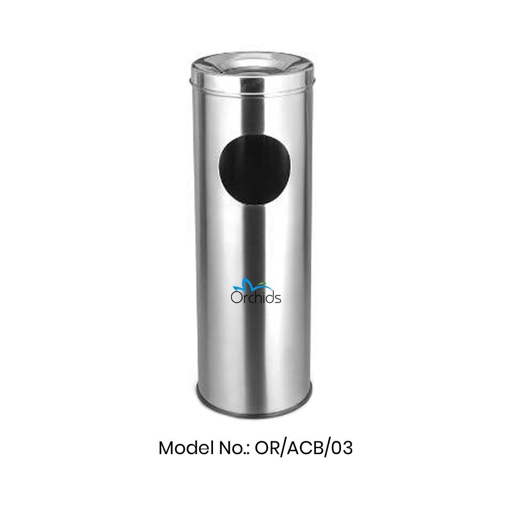 Stainless Steel Orchids Ash Can Bin