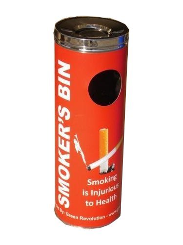 Stainless Steel Orange Ash Tray Bin, Size: 10 (d) X 28(h) Inch