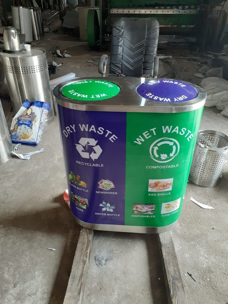 Open Top 120 Liters Duo Stainless Steel Bin, For Hospital, Material Grade: SS 202